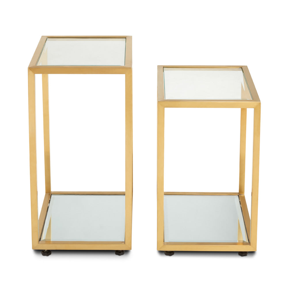 Table d'appoint dorée à plusieurs niveaux