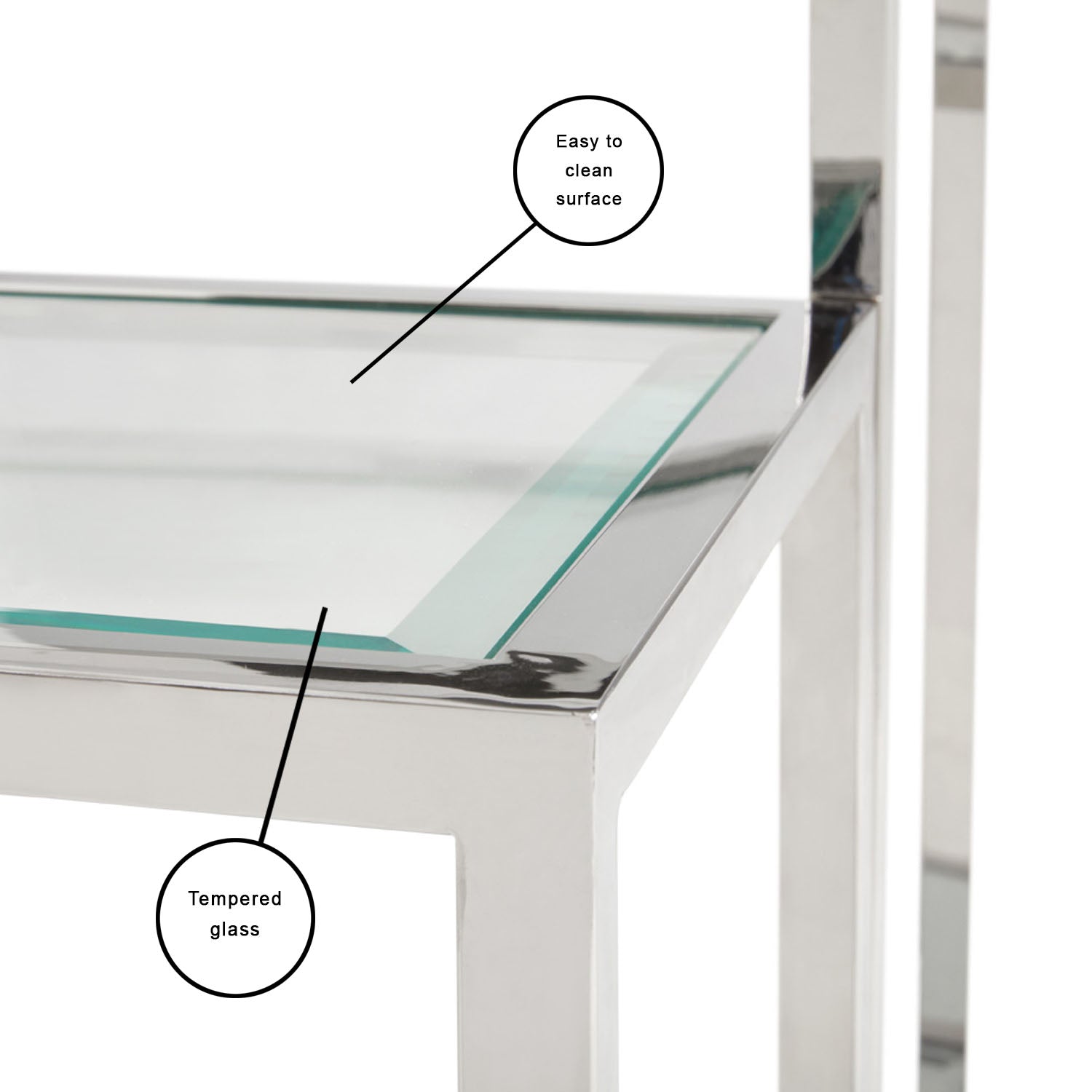 Table d'appoint argentée à plusieurs niveaux