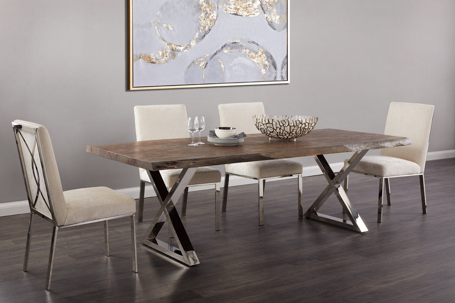Table à manger en bois naturel de 84 po