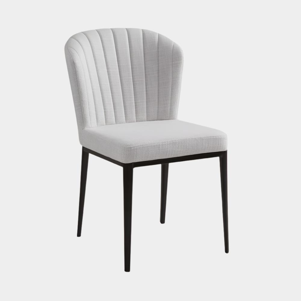 Chaise de salle à manger Shell en lin gris