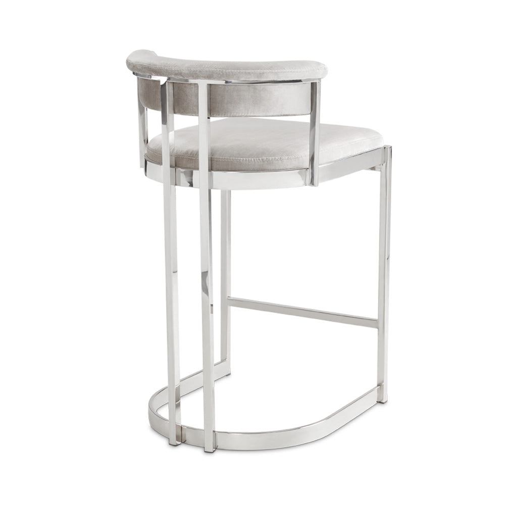 Corona Counter Chair: Grey Velvet