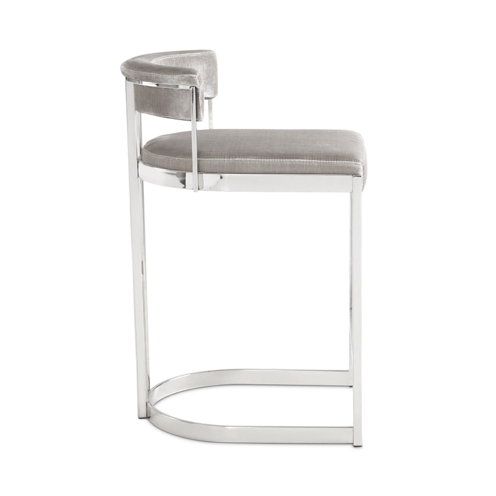 Corona Counter Chair: Grey Velvet