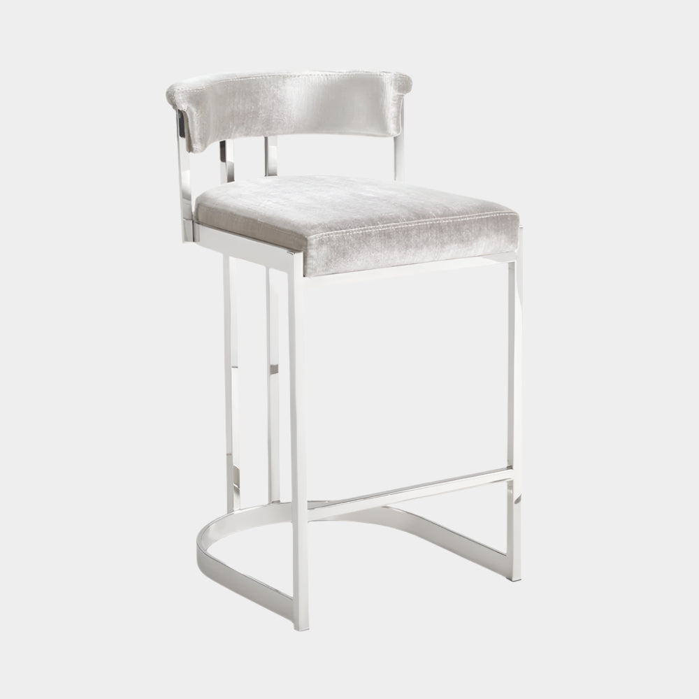 Corona Counter Chair: Grey Velvet