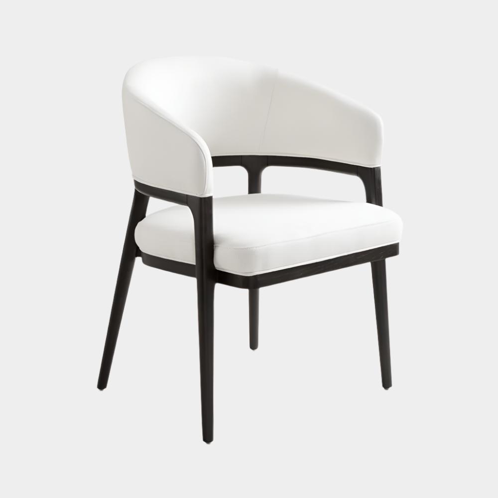 Chaise de salle à manger Erica en lin blanc