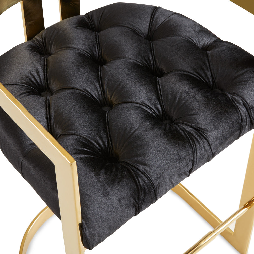 Majestic Gold Counter Chair: Black Velvet