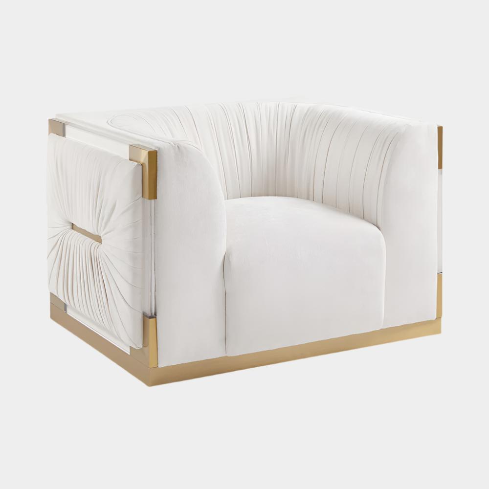 Fauteuil d'appoint Paloma Gold Contessa Vanille