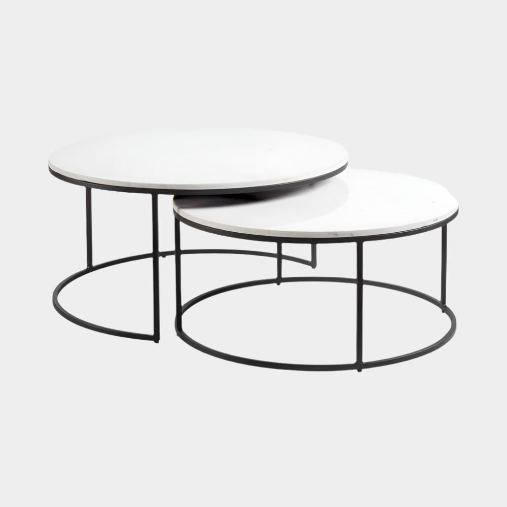 Tables basses gigognes Amelia - Finition noire (ensemble de 2)