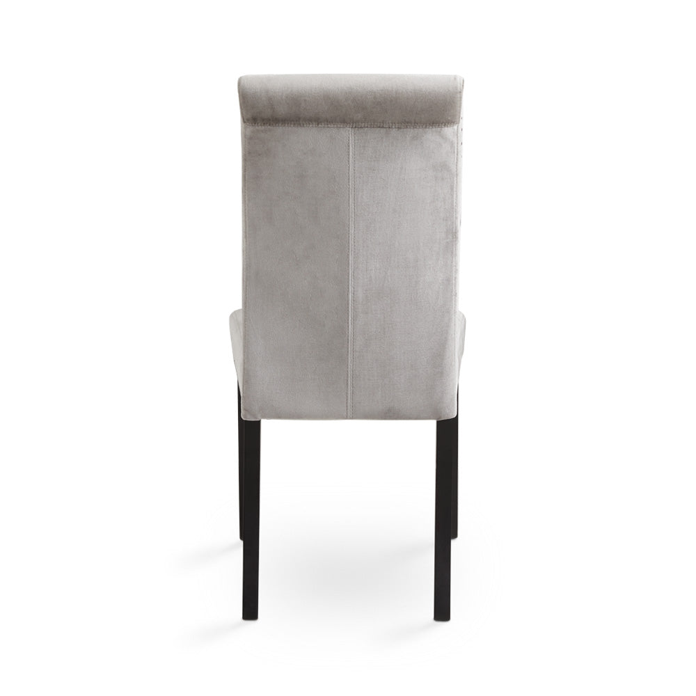 Chaise de salle à manger Scarpa en velours gris