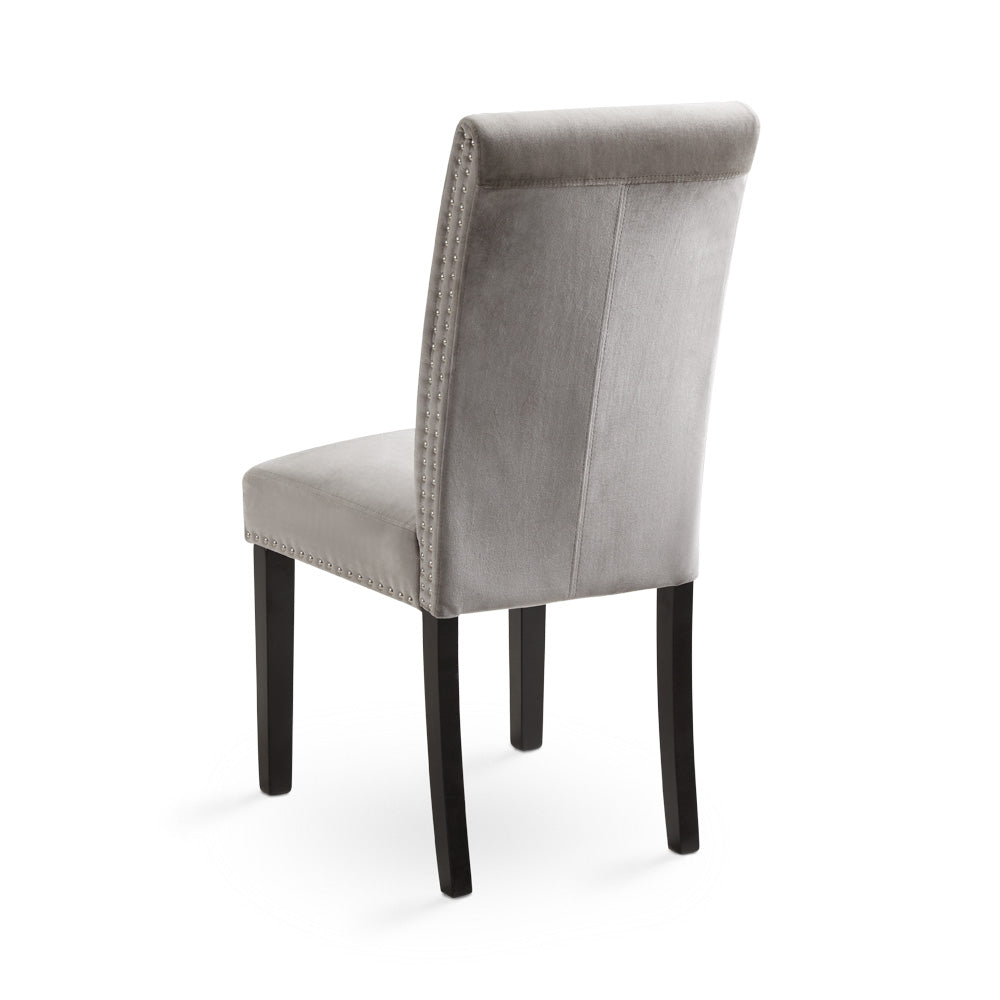 Chaise de salle à manger Scarpa en velours gris