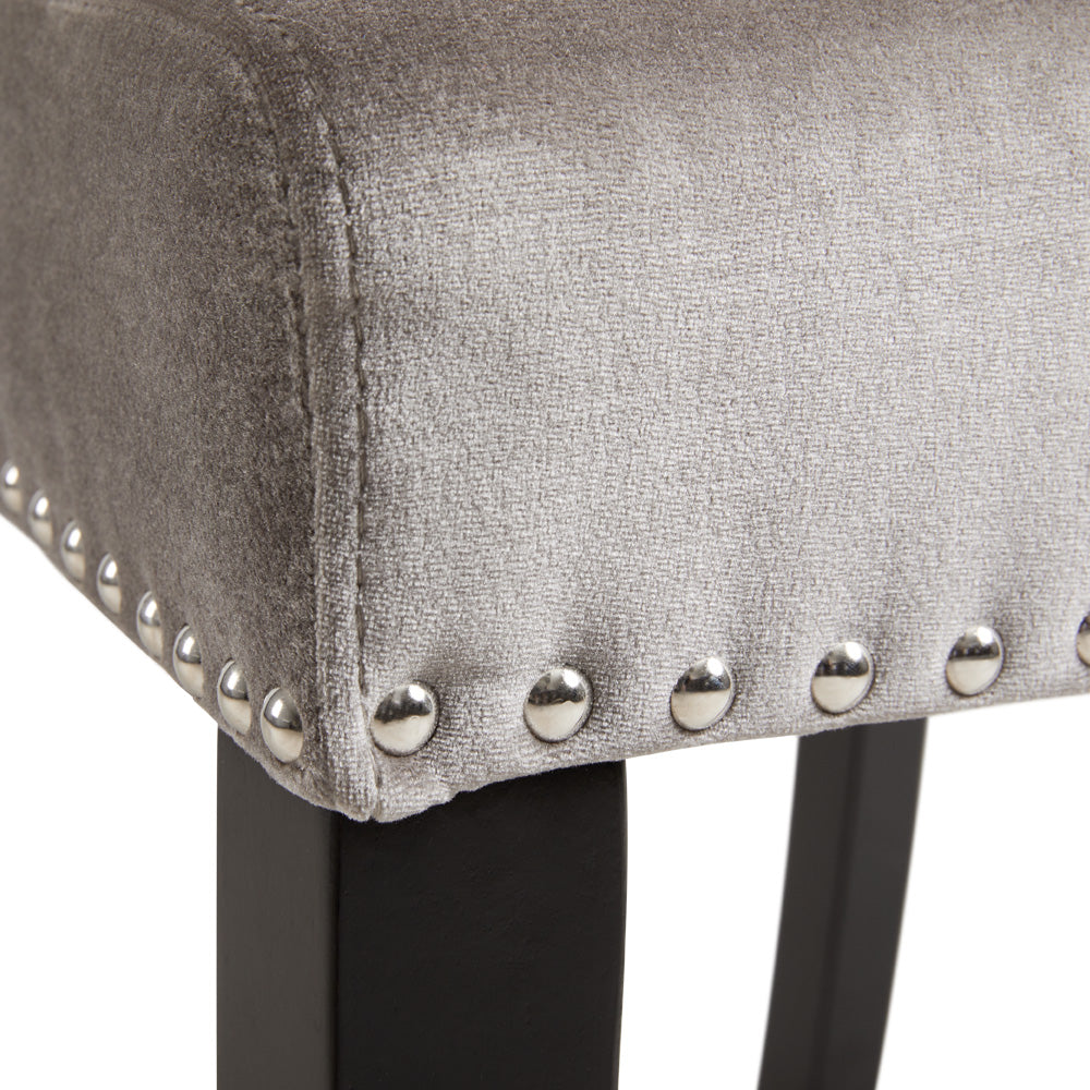 Chaise de salle à manger Scarpa en velours gris