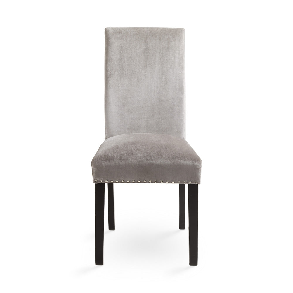 Chaise de salle à manger Scarpa en velours gris