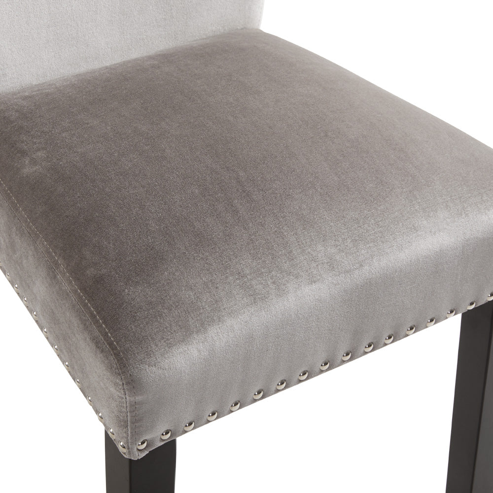 Chaise de salle à manger Scarpa en velours gris