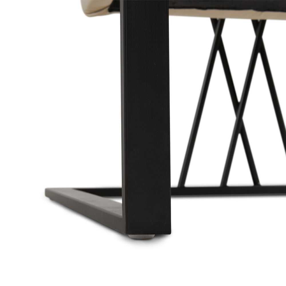 Fauteuil d'appoint Fairmont noir en similicuir taupe