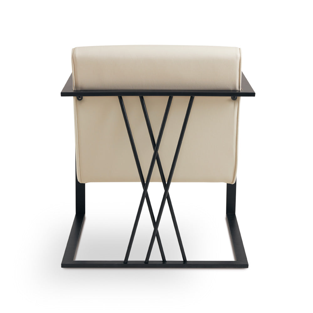 Fauteuil d'appoint Fairmont noir en similicuir taupe