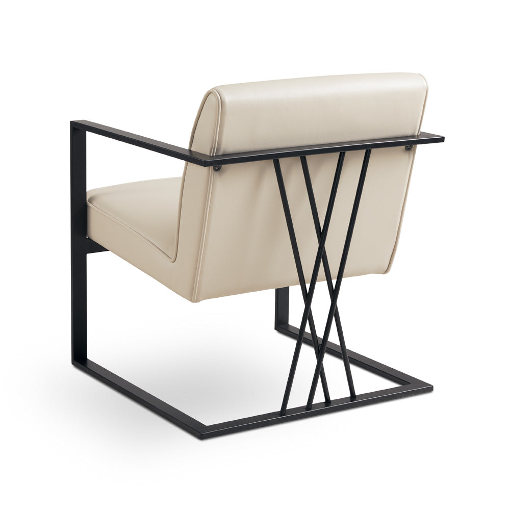 Fauteuil d'appoint Fairmont noir en similicuir taupe