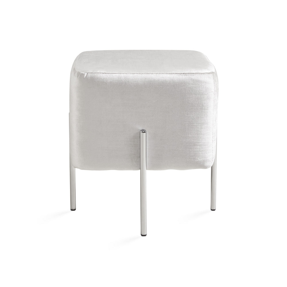Kube Ottoman: Grey Velvet