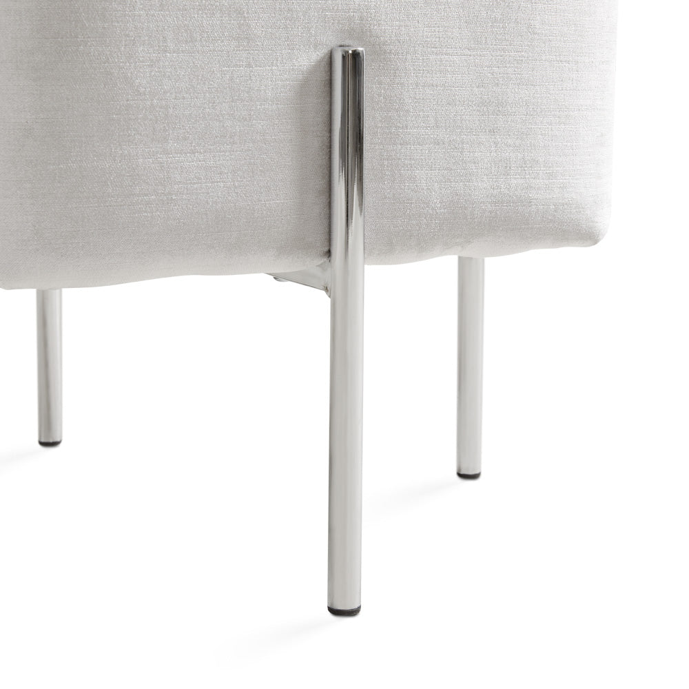 Kube Ottoman: Grey Velvet