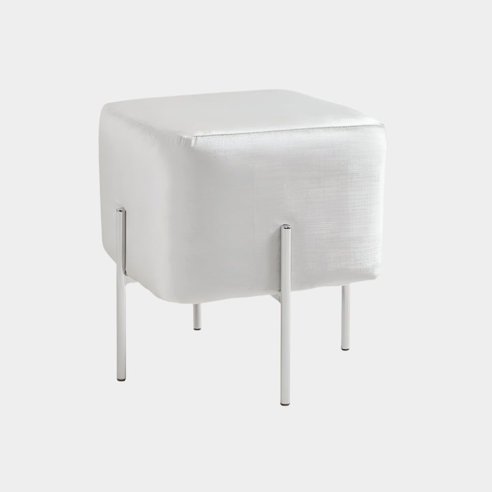 Kube Ottoman: Grey Velvet