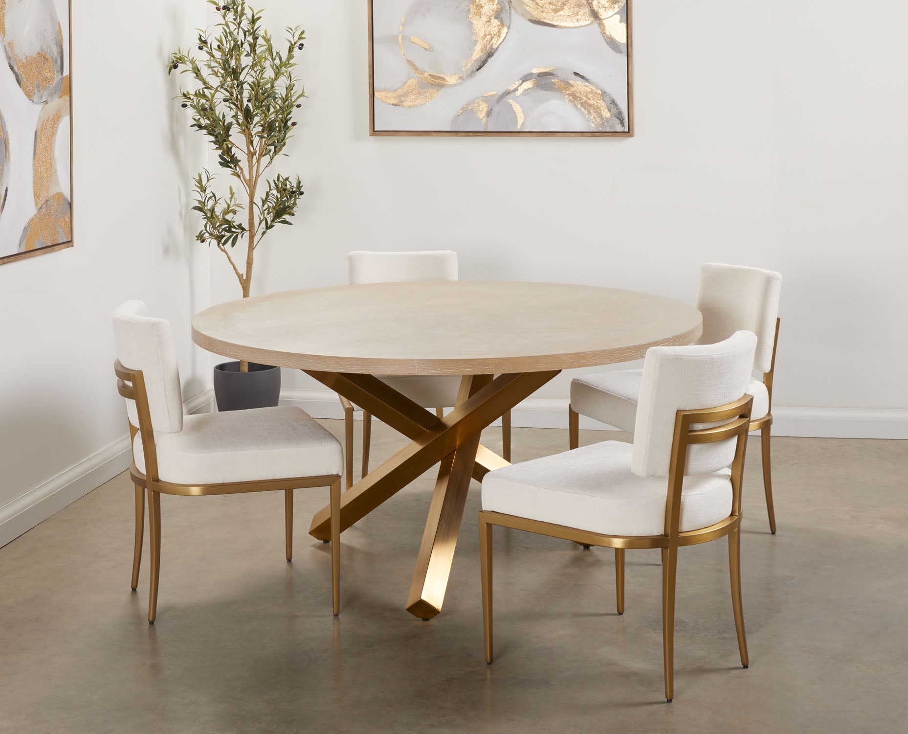 Table à manger Rodney dorée