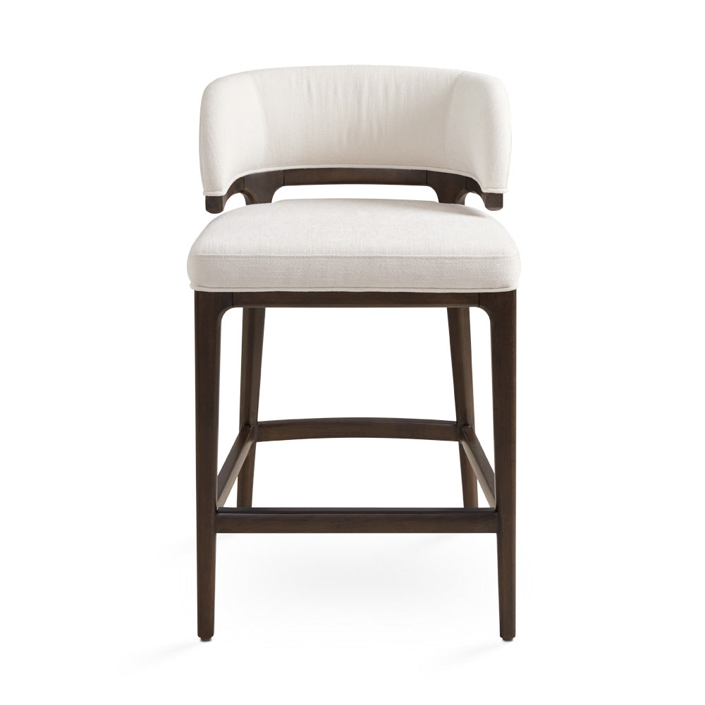 Chaise de bar Calvin en lin ivoire