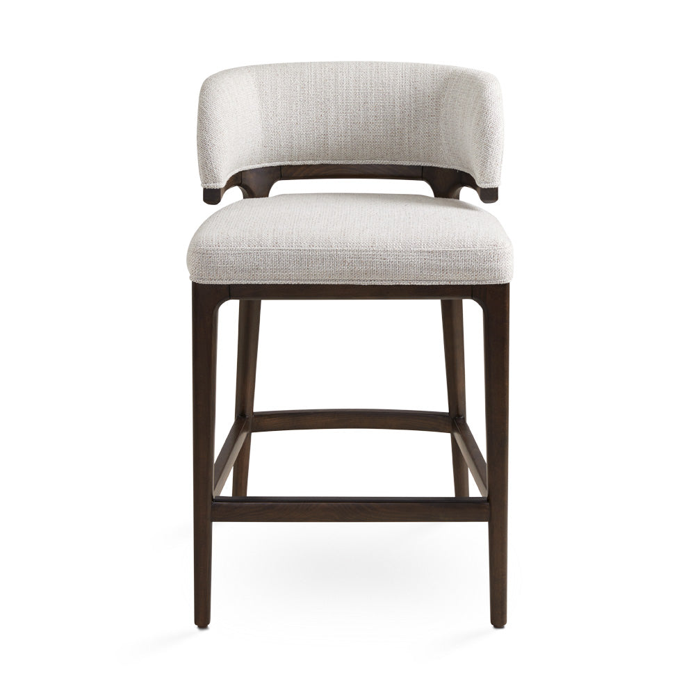 Chaise de bar Calvin en lin gris