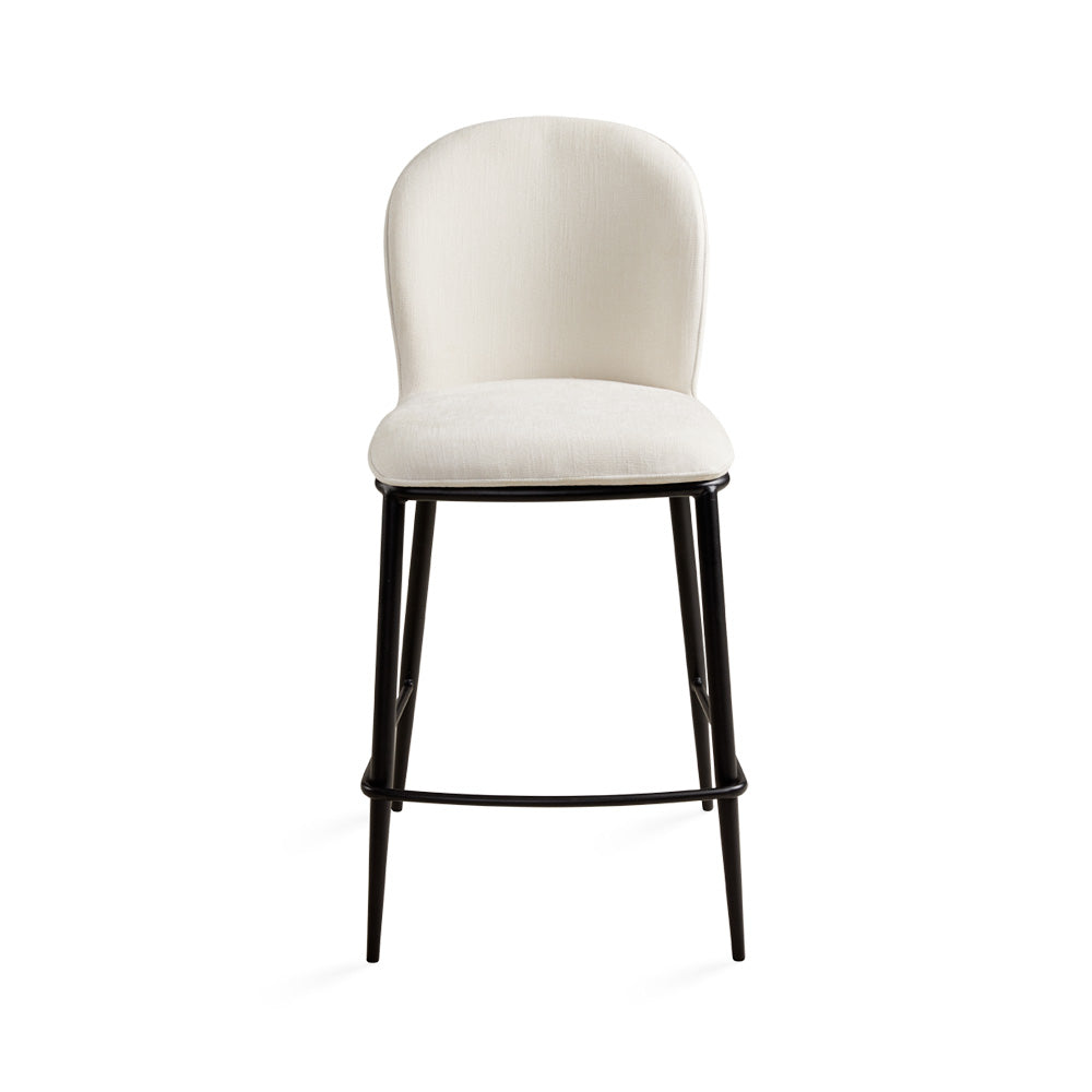 Chaise de bar Angie : lin ivoire