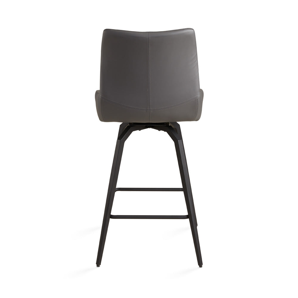 Chaise de bar Nona : similicuir gris