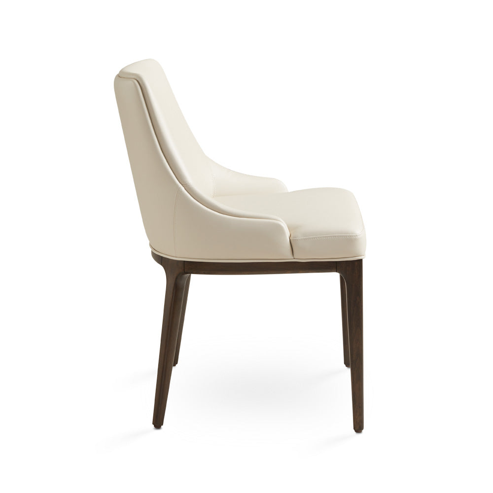Chaise de salle à manger Everett en similicuir taupe