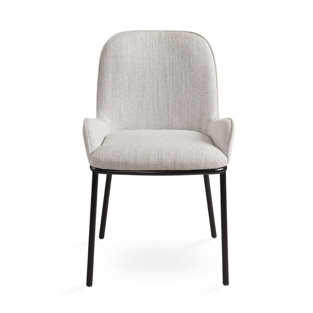 Bennett Dining Chair: Grey Linen