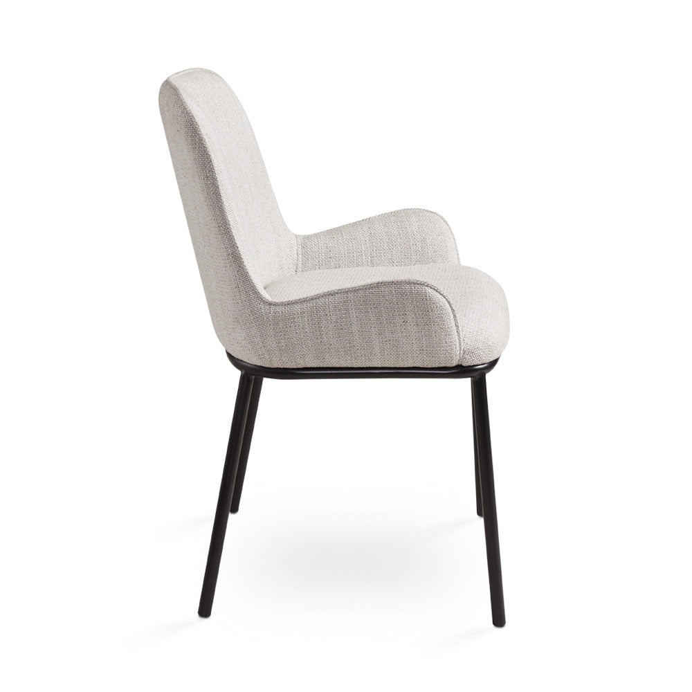 Bennett Dining Chair: Grey Linen