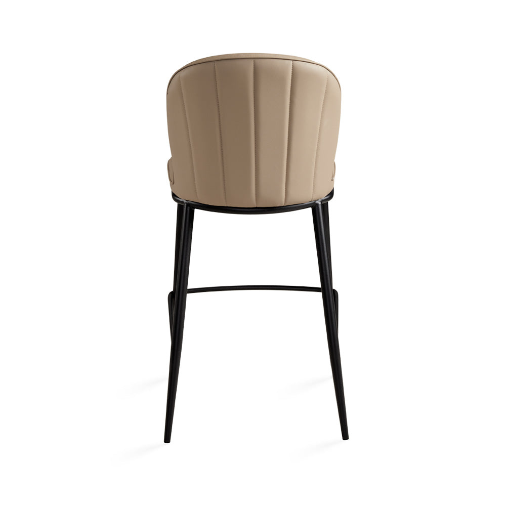 Chaise de bar Angie : similicuir taupe