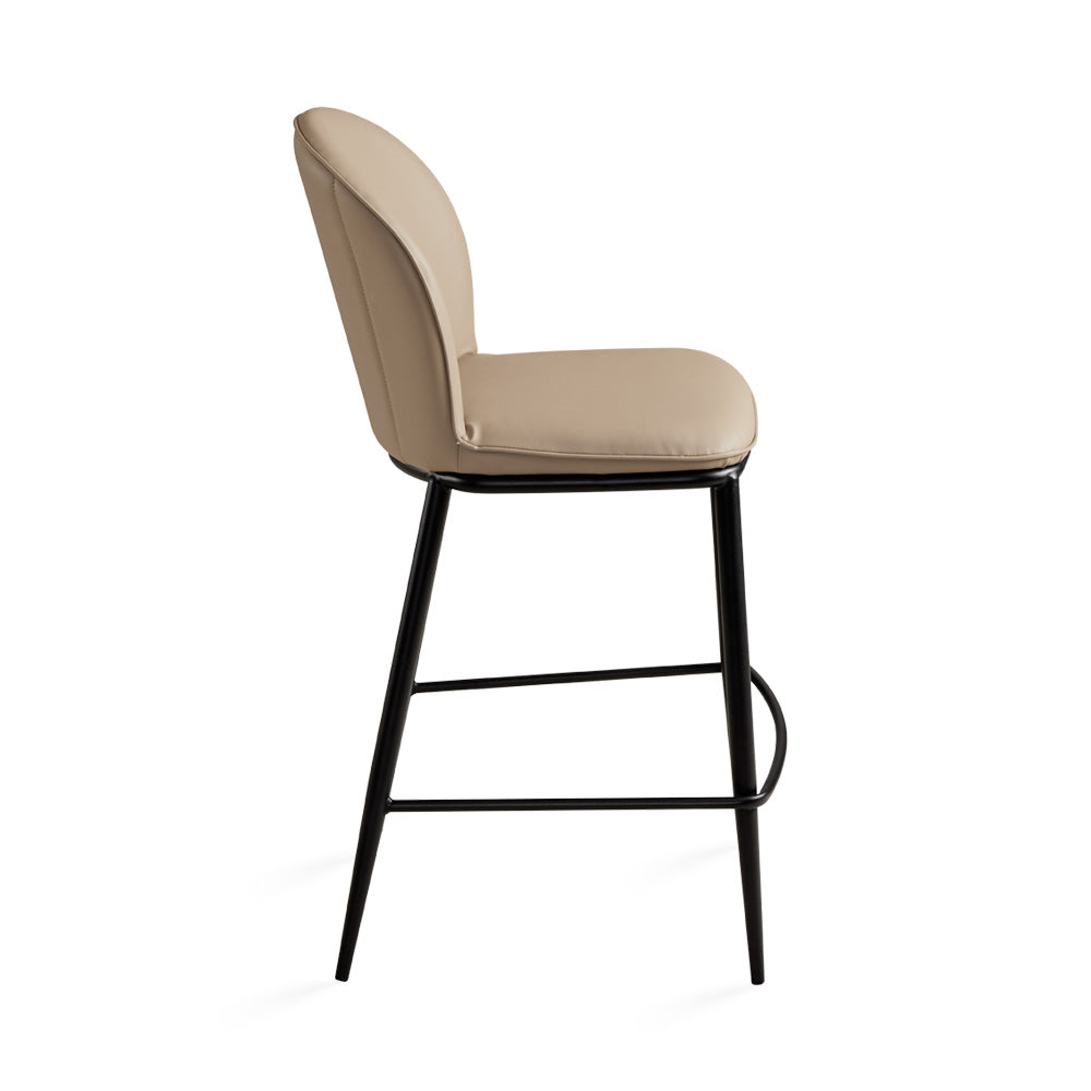 Chaise de bar Angie : similicuir taupe
