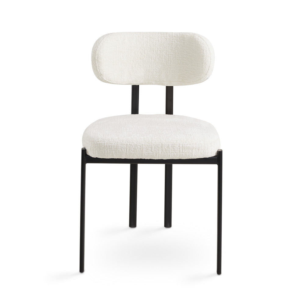 Chaise de salle à manger Otis en tissu crème