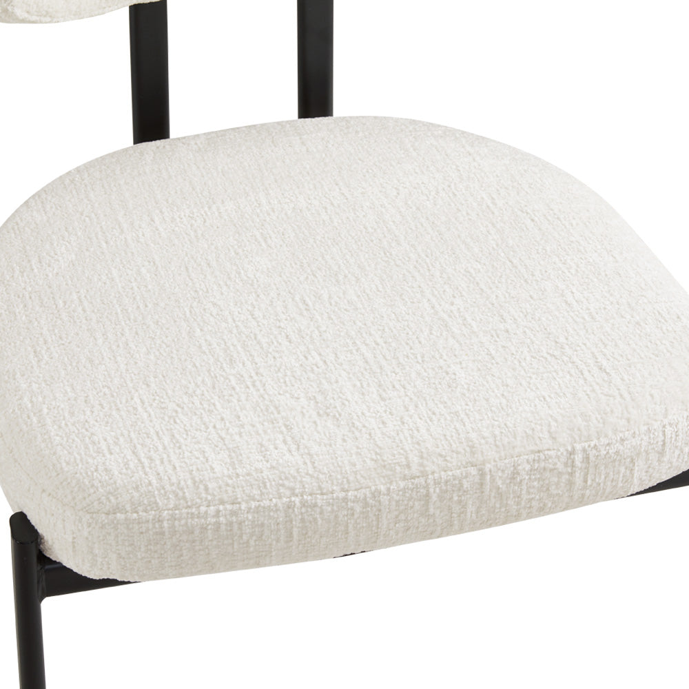 Chaise de salle à manger Otis en tissu crème