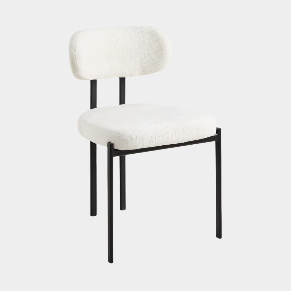 Chaise de salle à manger Otis en tissu crème