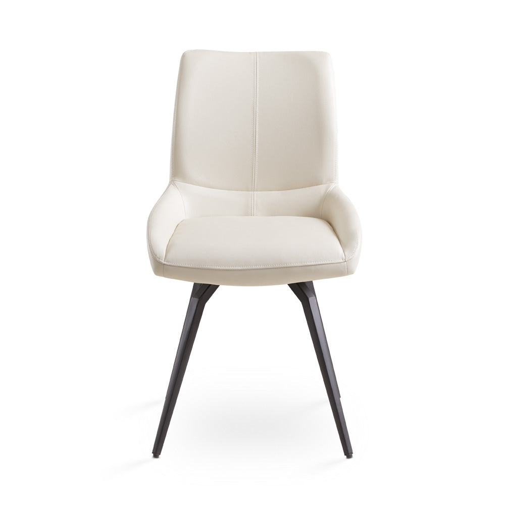 Chaise pivotante Nona en similicuir taupe