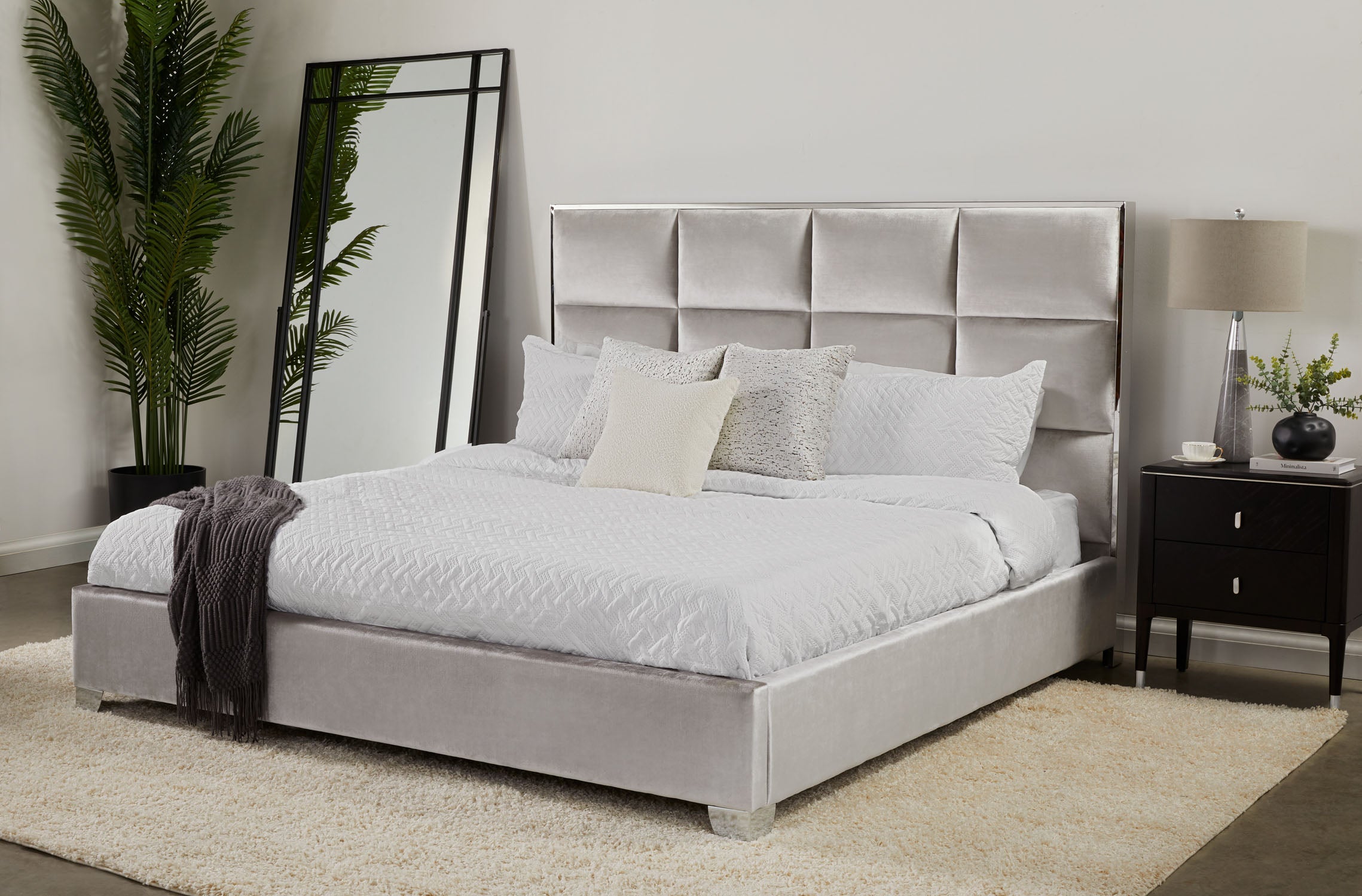 Colette Nightstand: Silver