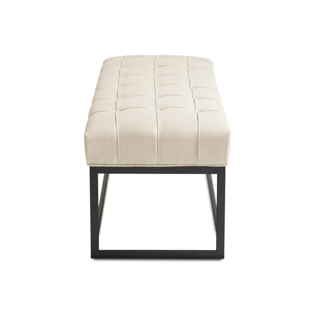 Modern Bench: Taupe Leatherette