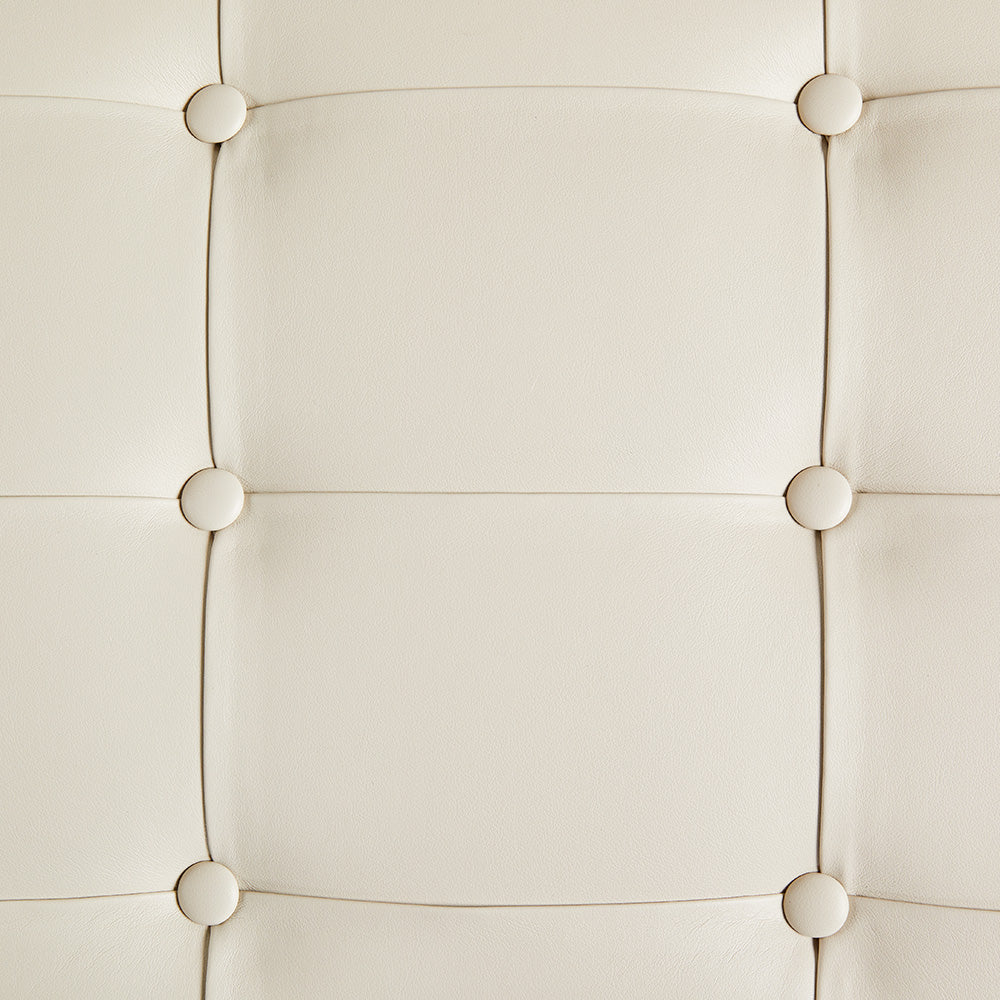Modern Bench: Taupe Leatherette