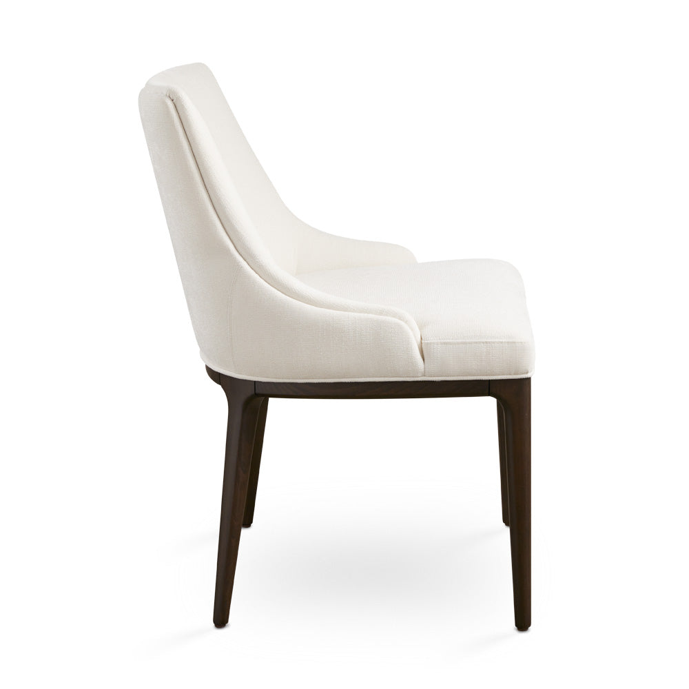 Chaise de salle à manger Everett en lin ivoire