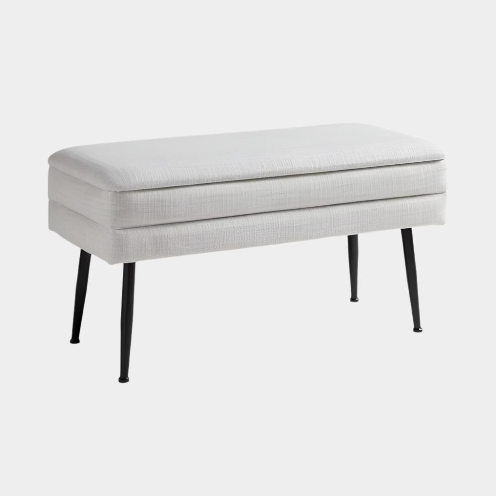 Banc de rangement Enya en lin gris