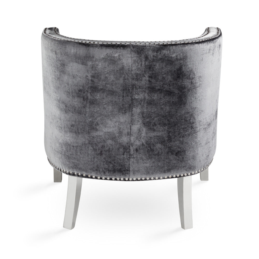 Fauteuil d'appoint Lucy - Velours anthracite