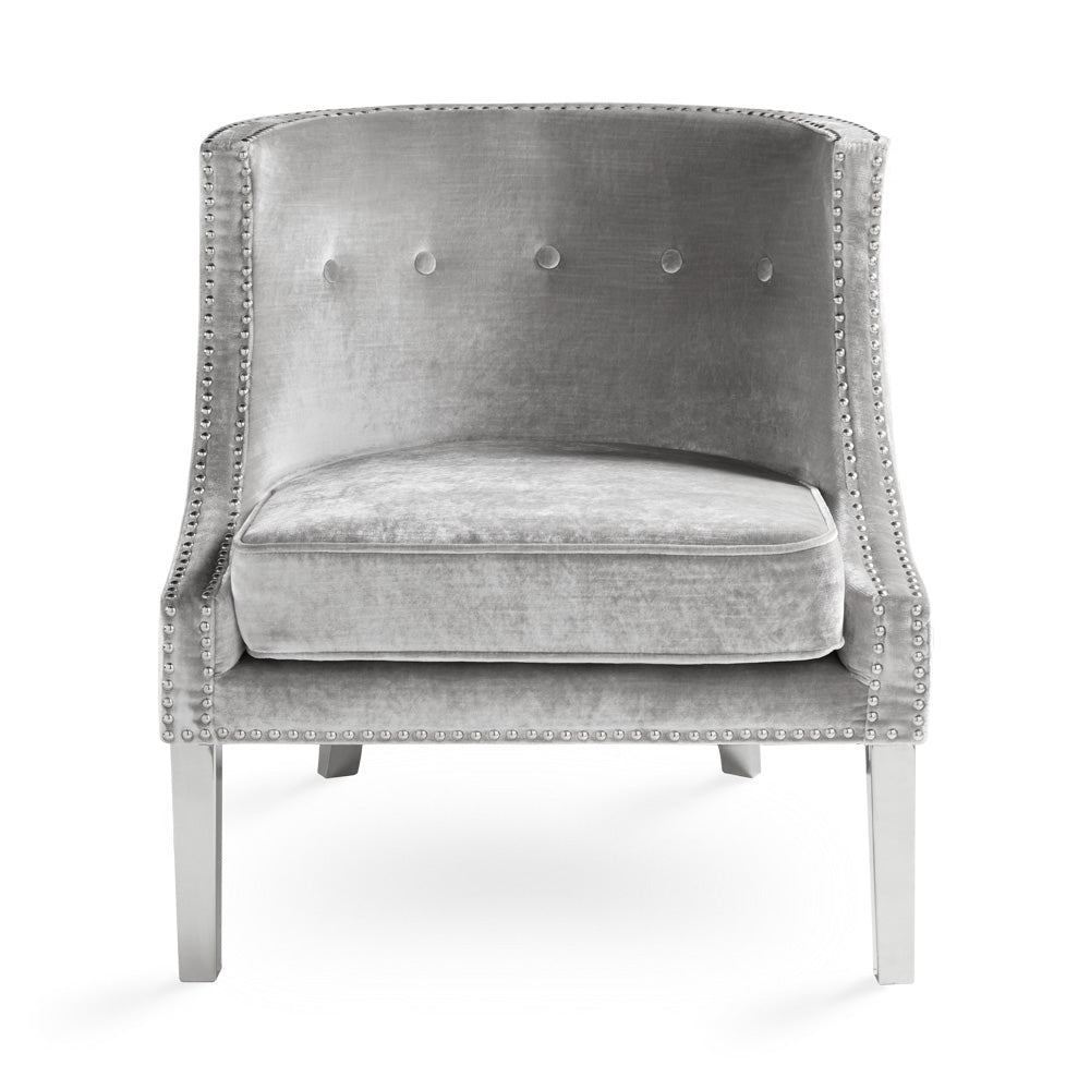 Lucy Accent Chair Grey Velvet