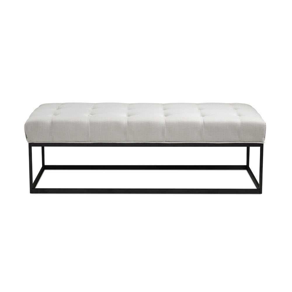 Modern Bench: Grey Linen