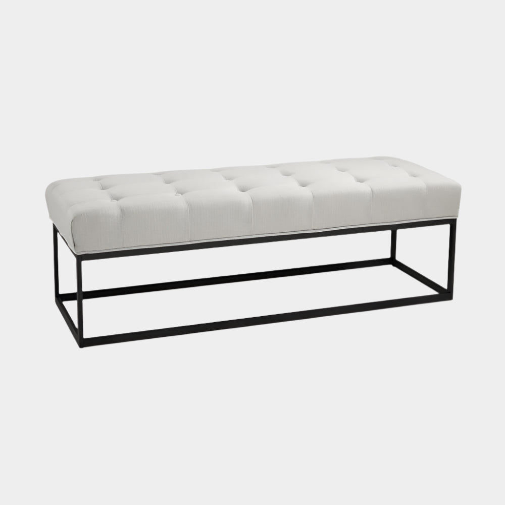 Modern Bench: Grey Linen