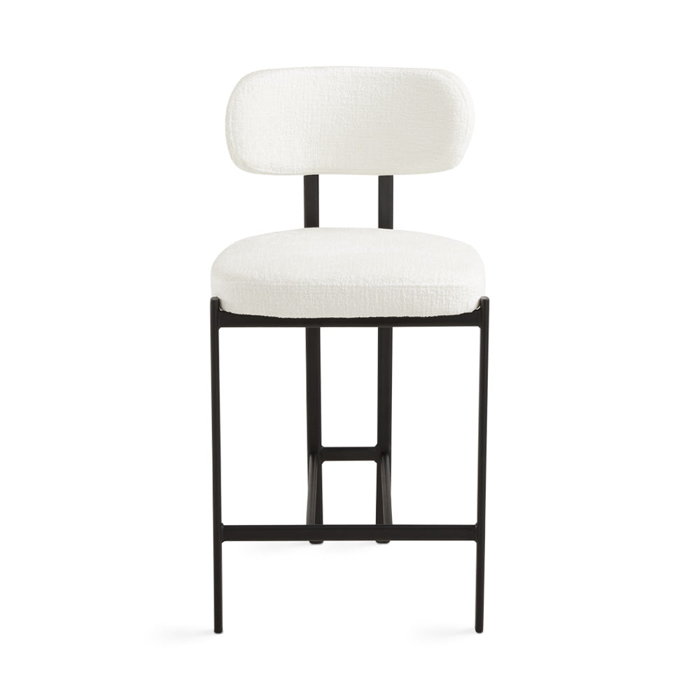 Chaise de bar Otis : tissu crème