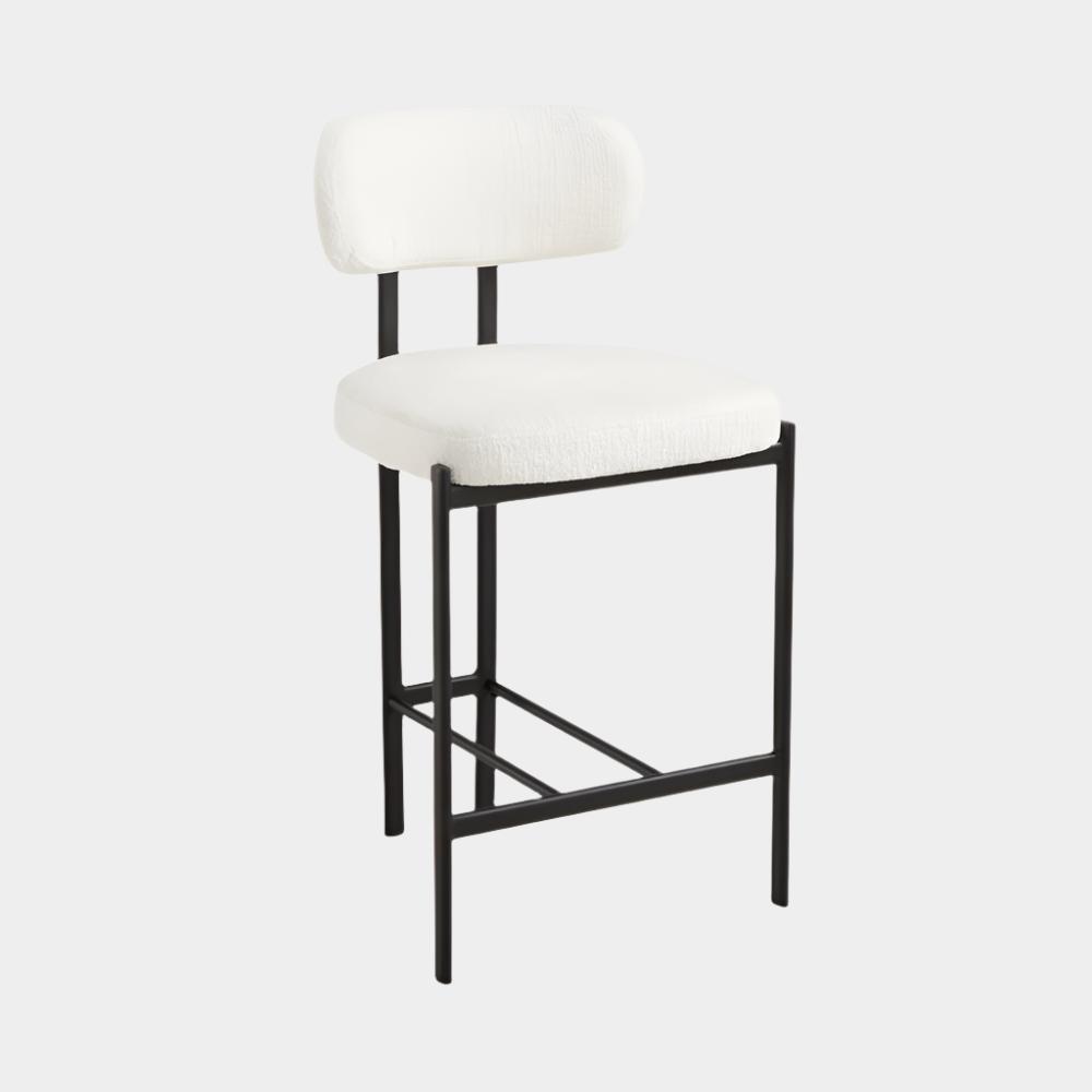 Chaise de bar Otis : tissu crème