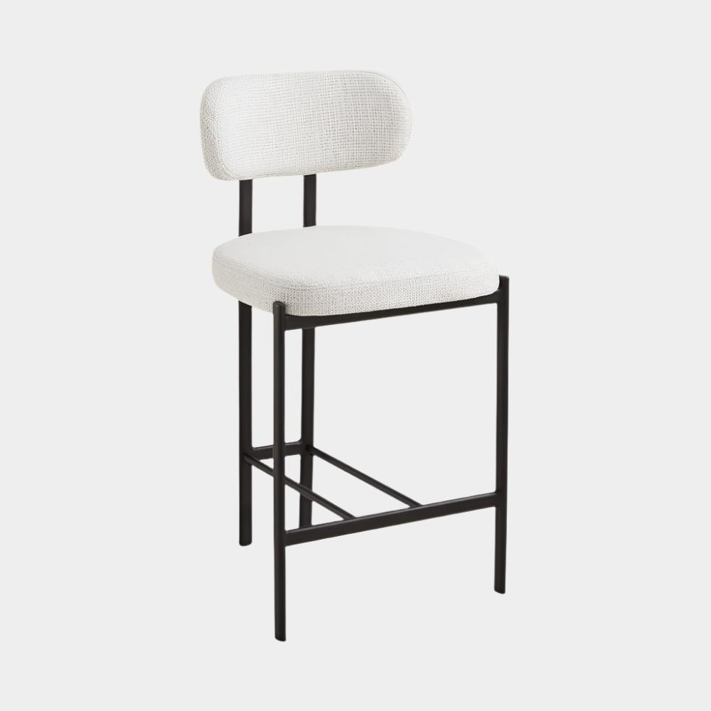 Chaise de bar Otis : lin gris
