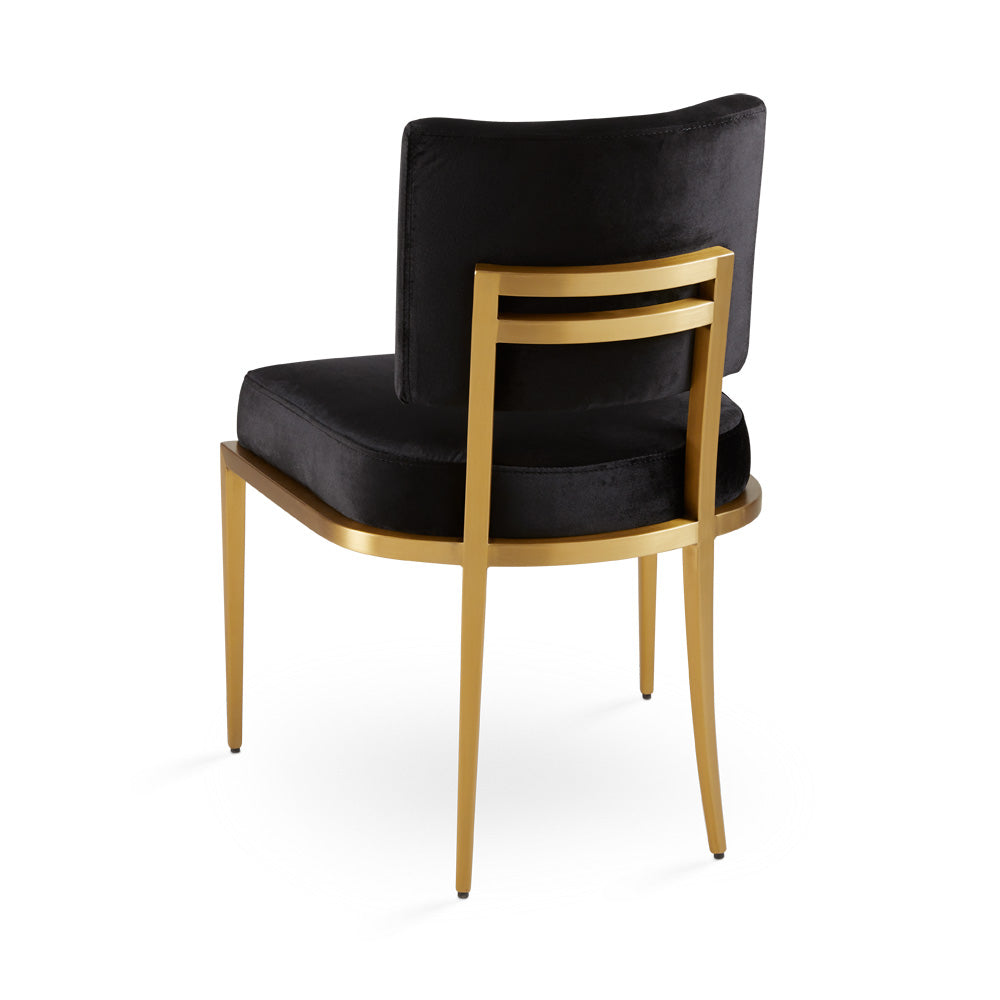 Chaise de salle à manger Oliver en velours noir