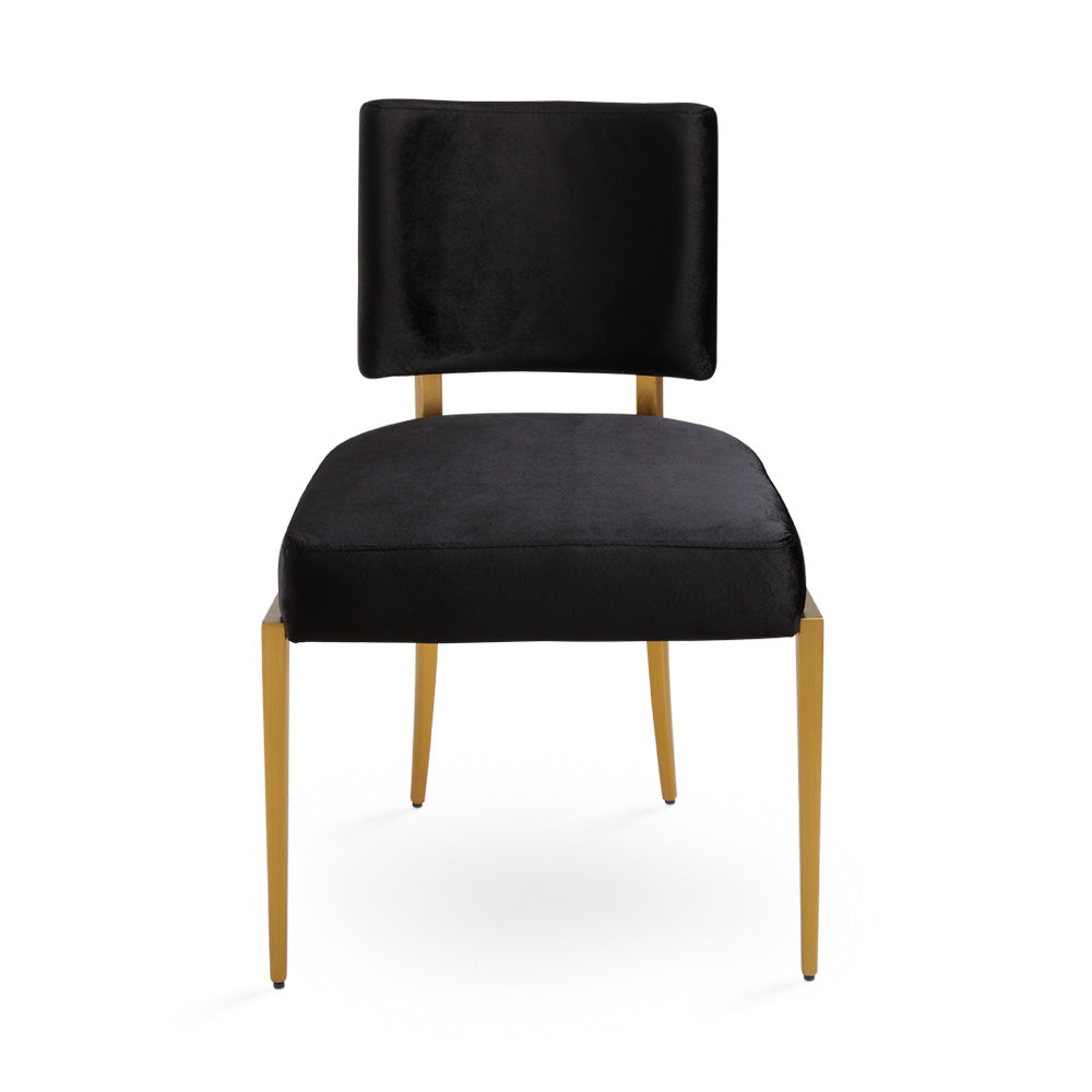 Chaise de salle à manger Oliver en velours noir
